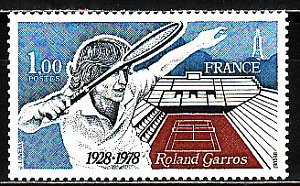 Франция, 1978, Теннис, Ролан Гаррос, 1 марка